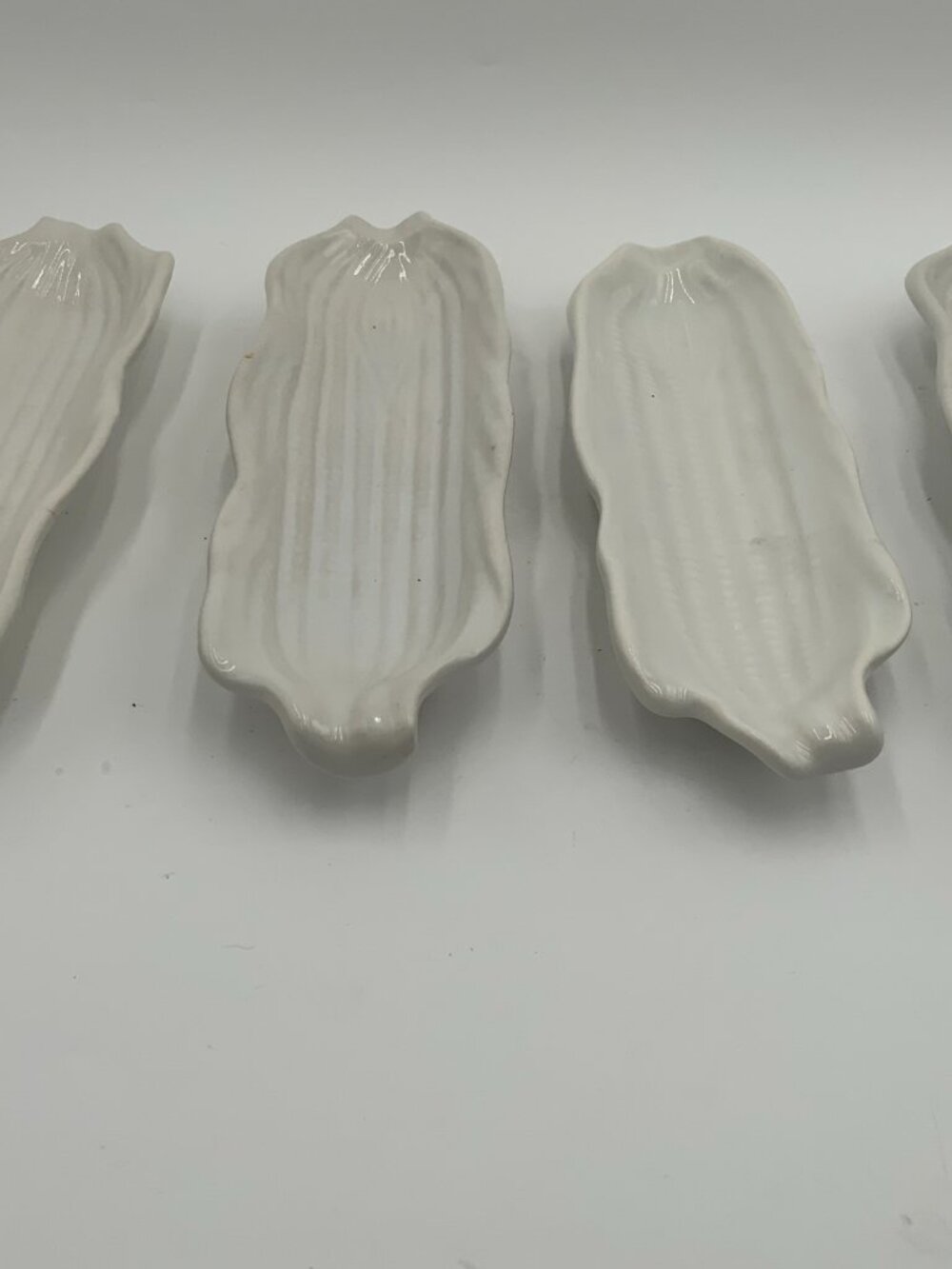 Ivory Ceramic Corn on the Cob Holders Japan Set Of 4 - Picture 5 of 7